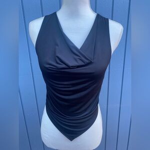 Elegant Black Flowy Sleeveless Crop Top